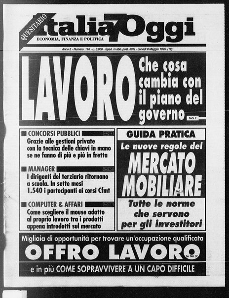 Italia oggi : quotidiano di economia finanza e politica